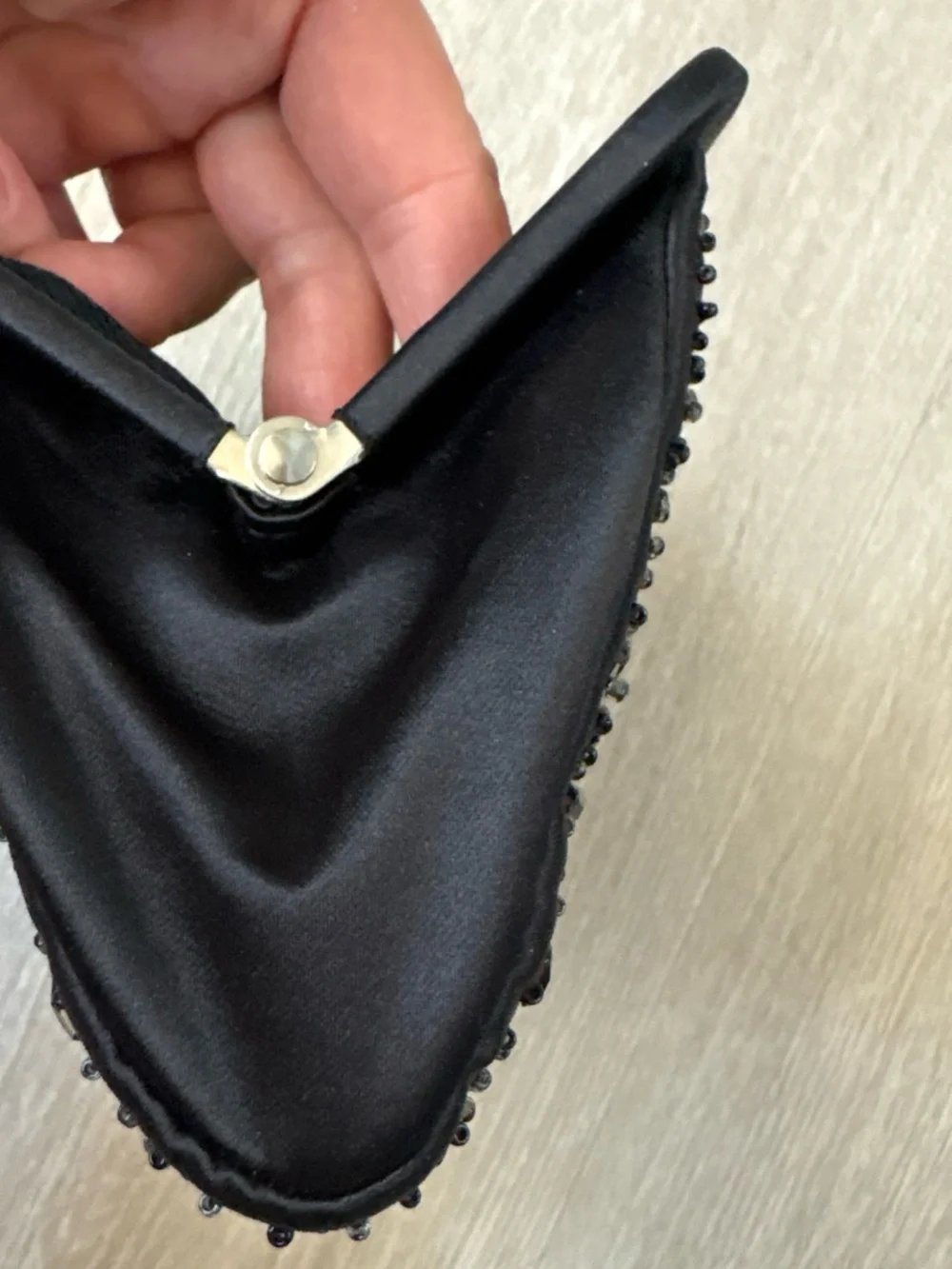 Ann Taylor Black Beaded Evening Purse